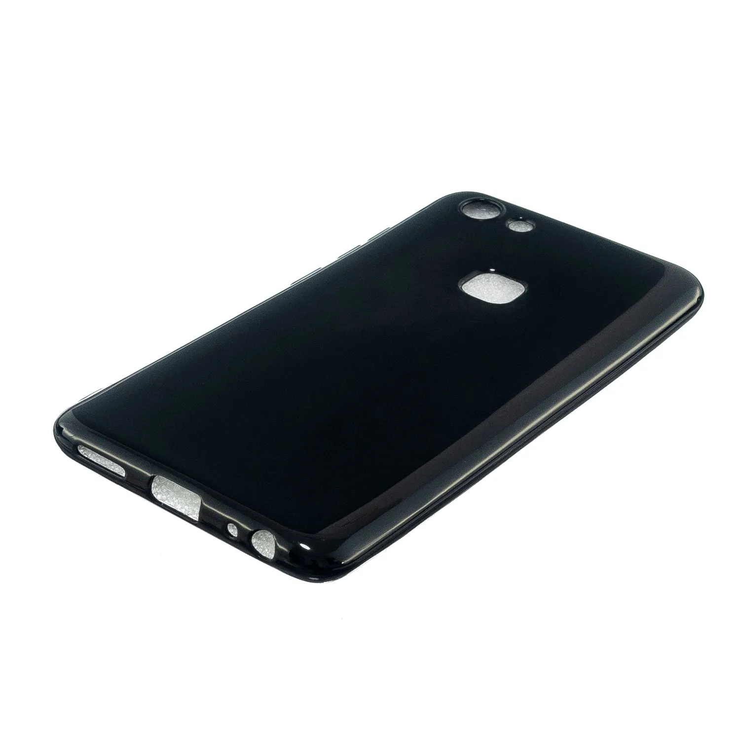For VIVO Y75/Y79 Cellphone Case Glossy TPU Phone Shell Smartphone Soft Cover Heavy Duty Protection Bright black