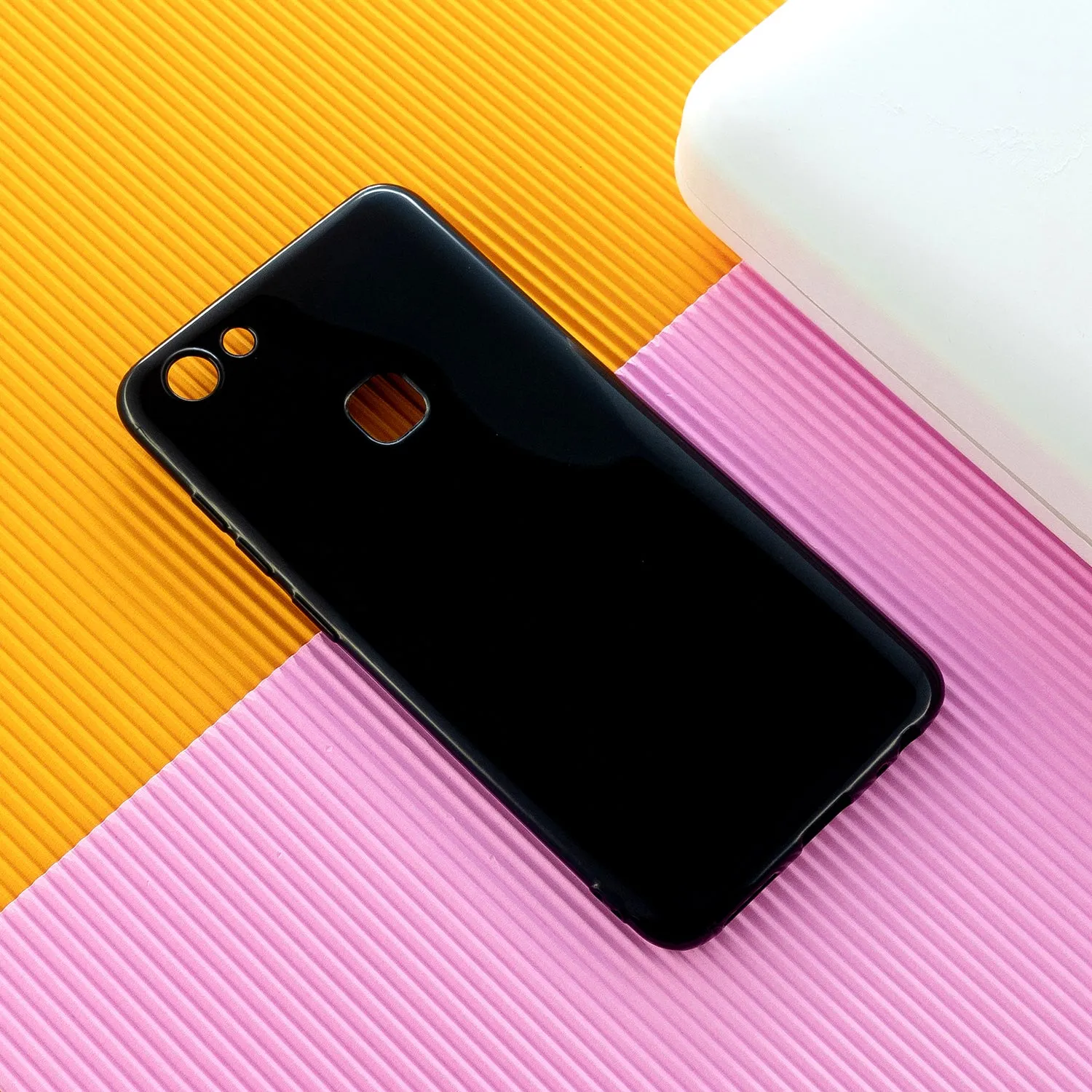 For VIVO Y75/Y79 Cellphone Case Glossy TPU Phone Shell Smartphone Soft Cover Heavy Duty Protection Bright black