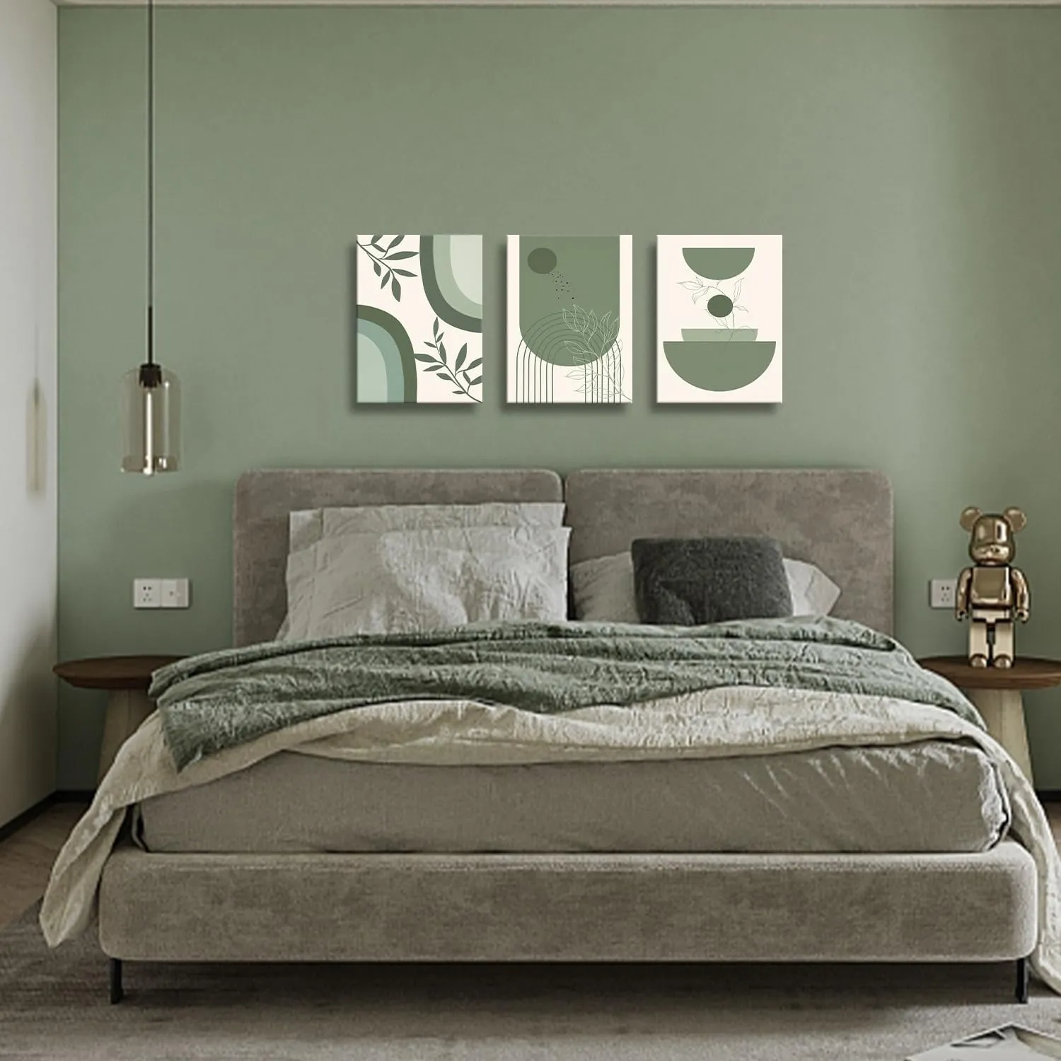 Framed Art Wall Decor - Matisse Canvas Wall Art Eco-Friendly, Moisture-Resistant 3-Piece Canvas Wall Art Set ， 12x16 Inches, Easy to Hang, Waterproof & Scratch-Resistant for Bedrooms, Living Rooms, and More（FRAMED) (Boho-1)