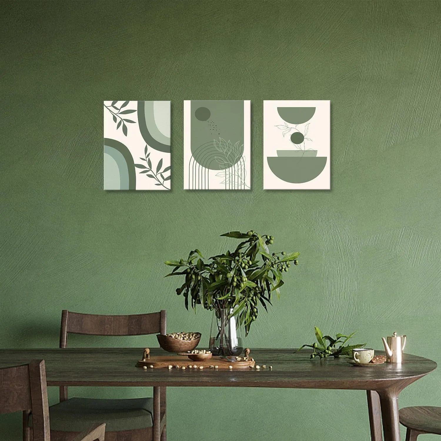 Framed Art Wall Decor - Matisse Canvas Wall Art Eco-Friendly, Moisture-Resistant 3-Piece Canvas Wall Art Set ， 12x16 Inches, Easy to Hang, Waterproof & Scratch-Resistant for Bedrooms, Living Rooms, and More（FRAMED) (Boho-1)