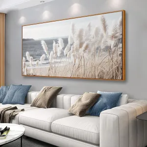 Framed Wall Art Artwork Decor Nature Canvas art ReedSeascape Wall Decor for Bedroom Living Room Decoration Home Kitchen Office 30" x 60"