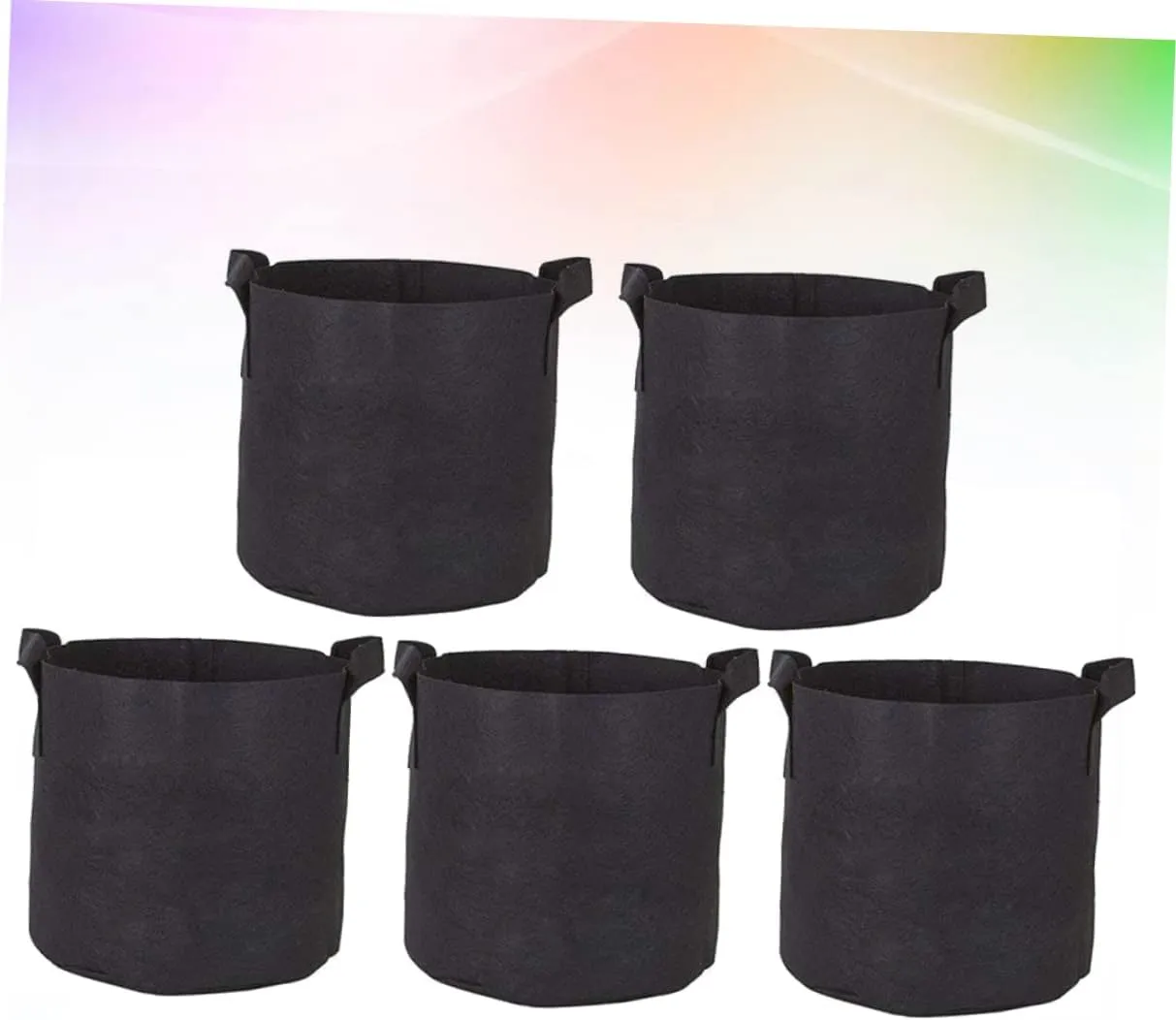 Garden Bag for Growing Vegetables 5pcs 22x25x25cm Plant Grow Bags Weatherproof Easy to Use Black