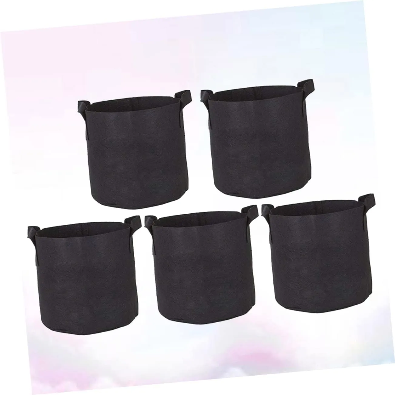 Garden Bag for Growing Vegetables 5pcs 22x25x25cm Plant Grow Bags Weatherproof Easy to Use Black