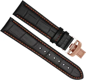 Genuine Leather watchband for Mido Multifort M005 M005930 Series Wristband with stainless Steel Butterfly Buckle