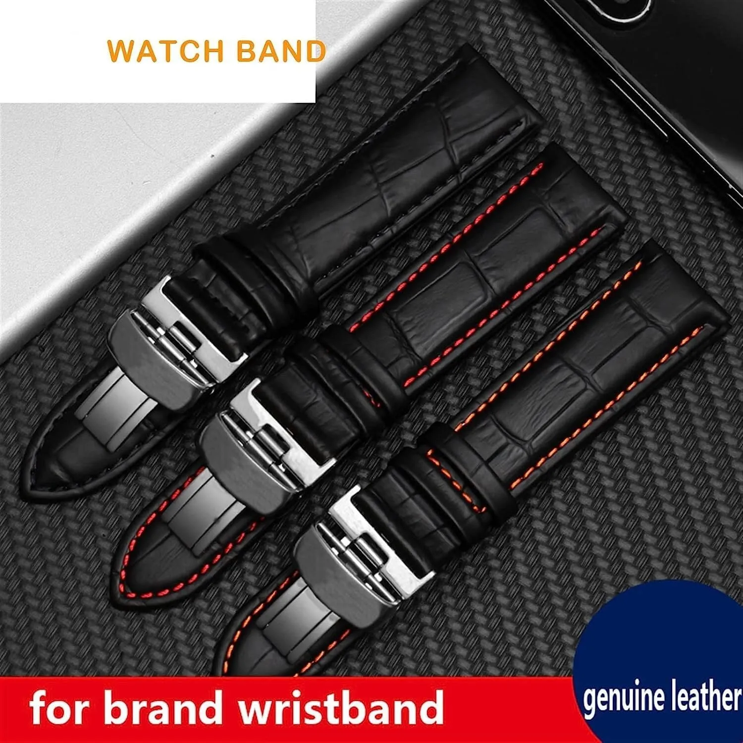 Genuine Leather watchband for Mido Multifort M005 M005930 Series Wristband with stainless Steel Butterfly Buckle