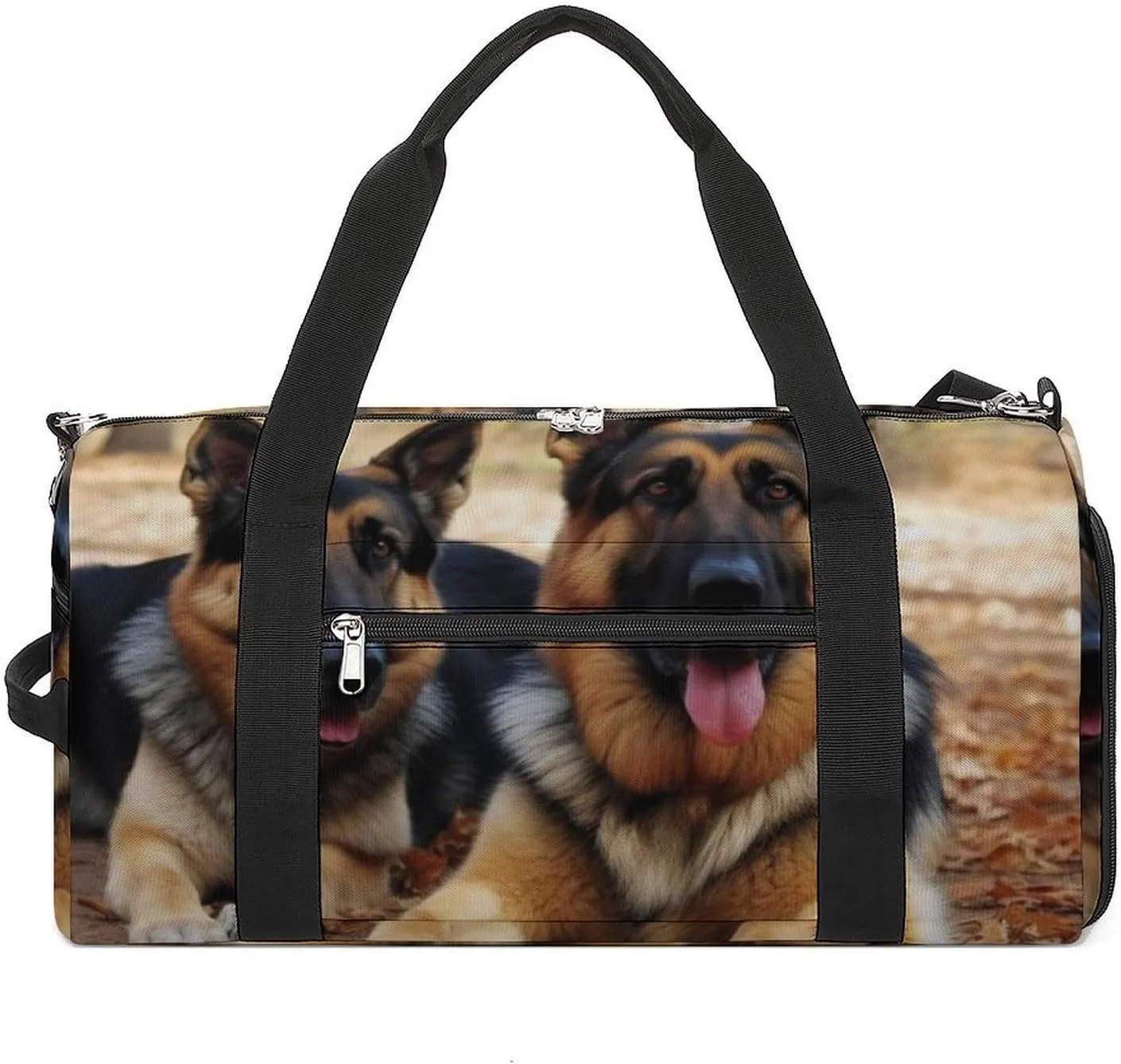 German Shepherd Dog Gym Bag Travel Duffel Bags for Men Women Large Weekender Bags Carry On Overnight Duffle Bag with Shoe Compartment for Workout