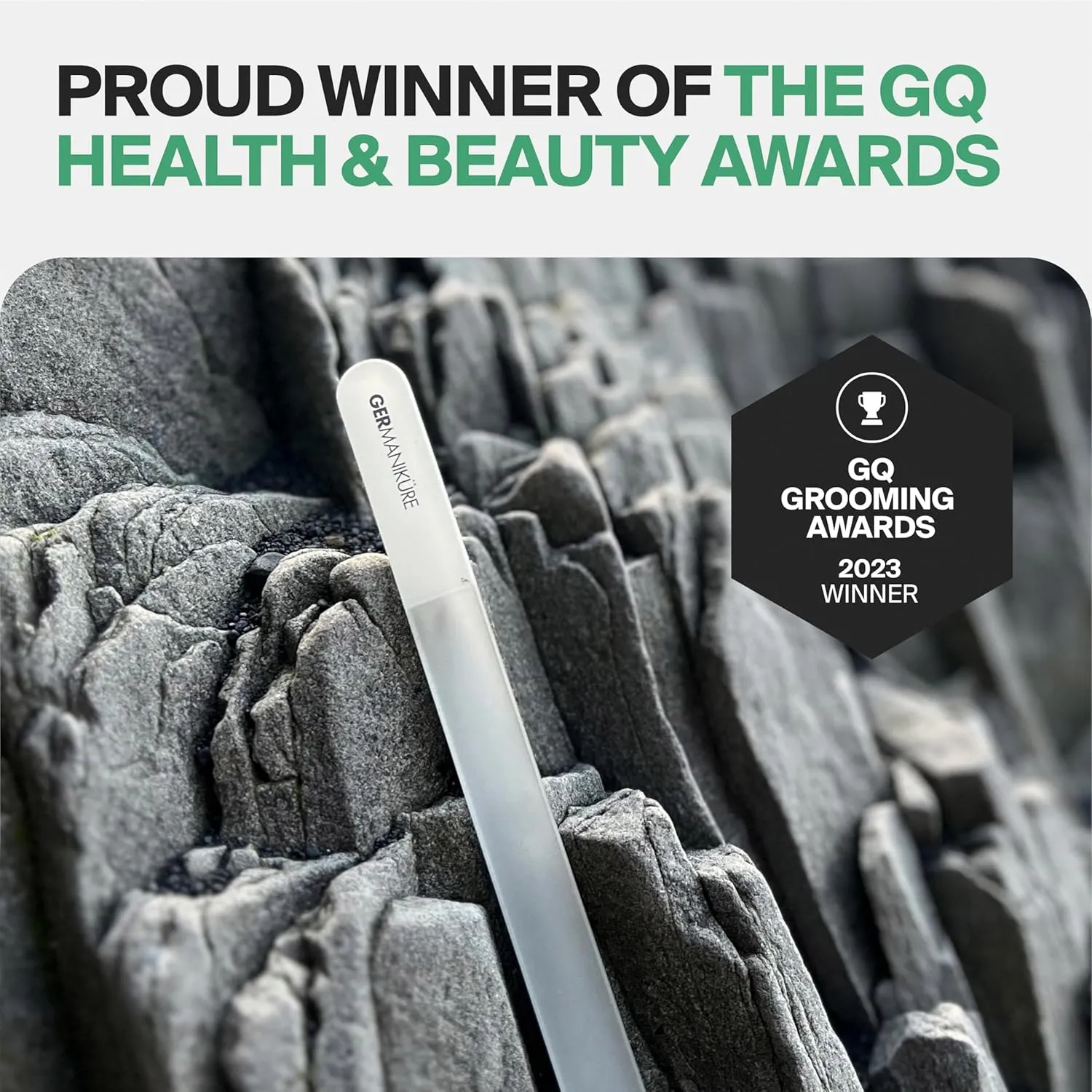 GERMANIKURE Czech Crystal Glass Nail File in Suede Leather Case - More Glitter Less Bitter - Professional Manicure & Pedicure Products for Smooth Easy Shaping of Natural Nails
