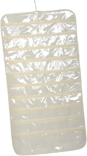 Gerrit Mini Pockets Clear Stand Fabric Earring Storage Pouch Hanging Jewelry Storage Bag Dual Flush Toilet Kit Necklaces Home Door Hanging Bag Foldable Miscellaneous Bag Travel