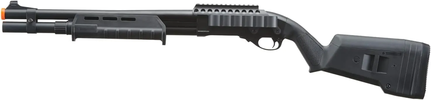 Golden Ball & Eagle M870 MP MLOCK Style 3/6-Shot Pump Action 350 FPS Gas Airsoft Shotgun - Black & Holder