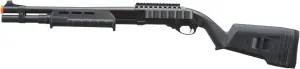 Golden Ball & Eagle M870 MP MLOCK Style 3/6-Shot Pump Action 350 FPS Gas Airsoft Shotgun - Black & Holder