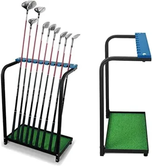 Golf Club Display Rack Metal Golf Putter Storage Organizer Floor Stand Storage Box Landing Rack Storage Equipment, 19.68 x 10.83 x 28.34 inches