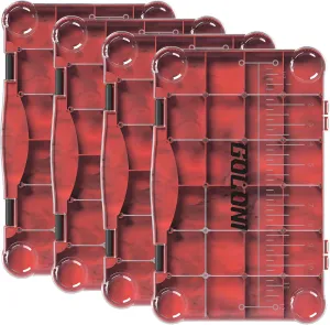 Goloni Fishing Tackle Box,Plastic Clear Fishing Storage Organizer Box With Removable Dividers,3700 Tackle Trays,Storage Lure Box for Lures 4 Pack