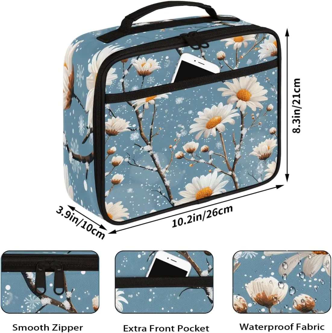 Gossamer Flower Kids Lunch Box Lush Flower Insulated Lunch Tote Bag Portable Lunch Cooler Leakproof Cooler Back To School Meal Tote For Boys Girls Travel Picnic