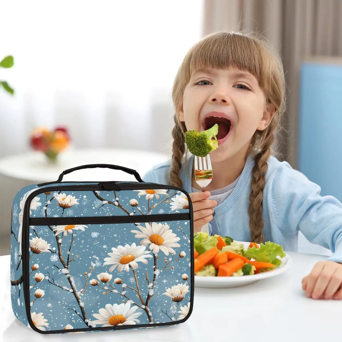 Gossamer Flower Kids Lunch Box Lush Flower Insulated Lunch Tote Bag Portable Lunch Cooler Leakproof Cooler Back To School Meal Tote For Boys Girls Travel Picnic