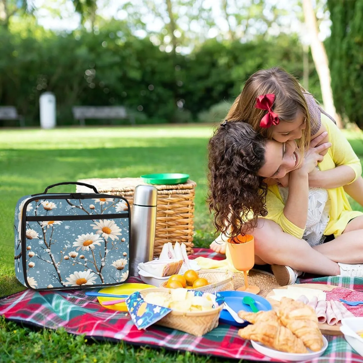Gossamer Flower Kids Lunch Box Lush Flower Insulated Lunch Tote Bag Portable Lunch Cooler Leakproof Cooler Back To School Meal Tote For Boys Girls Travel Picnic