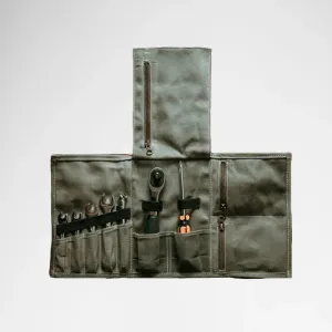 Gouache Moto Waxed Canvas Tool Roll Organizer