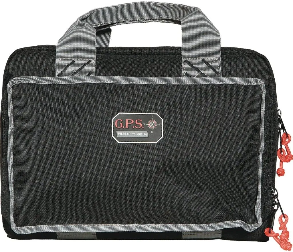 G.P.S. Quad Pistol Range Bag with Mag Storage & Dump Cups | 4 Handguns Capacity | Durable Secure Handguns, Ammo & Shooting Accessories Storage Soft Case