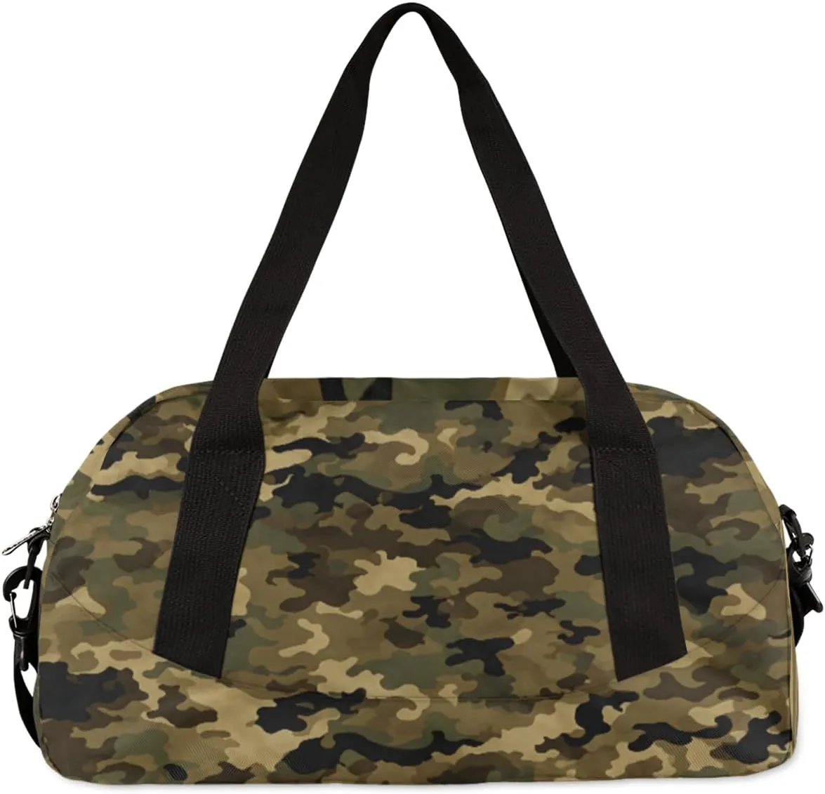 Green Camouflage Black Camo Personalized Kids Duffel Bags for Boys Girls, Personalized Custom Sports Gym Bag, Customized Travel Duffel Bag Girls Dance Bag Weekender Overnight Bag for Kids