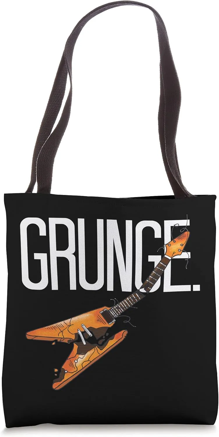 Grunge Rage Punk Broken Guitar Music Lovers Rock And Roll Tote Bag