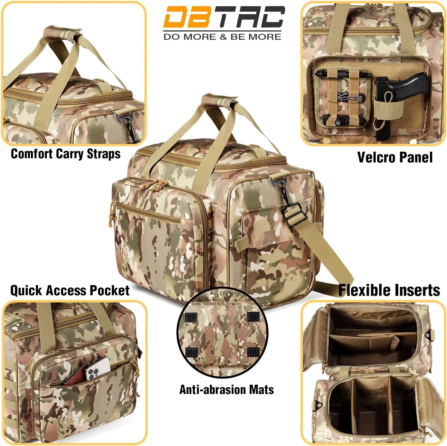 Gun Case Bag Large | Tactical 4  Pistol Bag Firearm Shooting Case with Lockable Zippers for Shooting Range Outdoor Hunting | 2x Removable Dividers Included