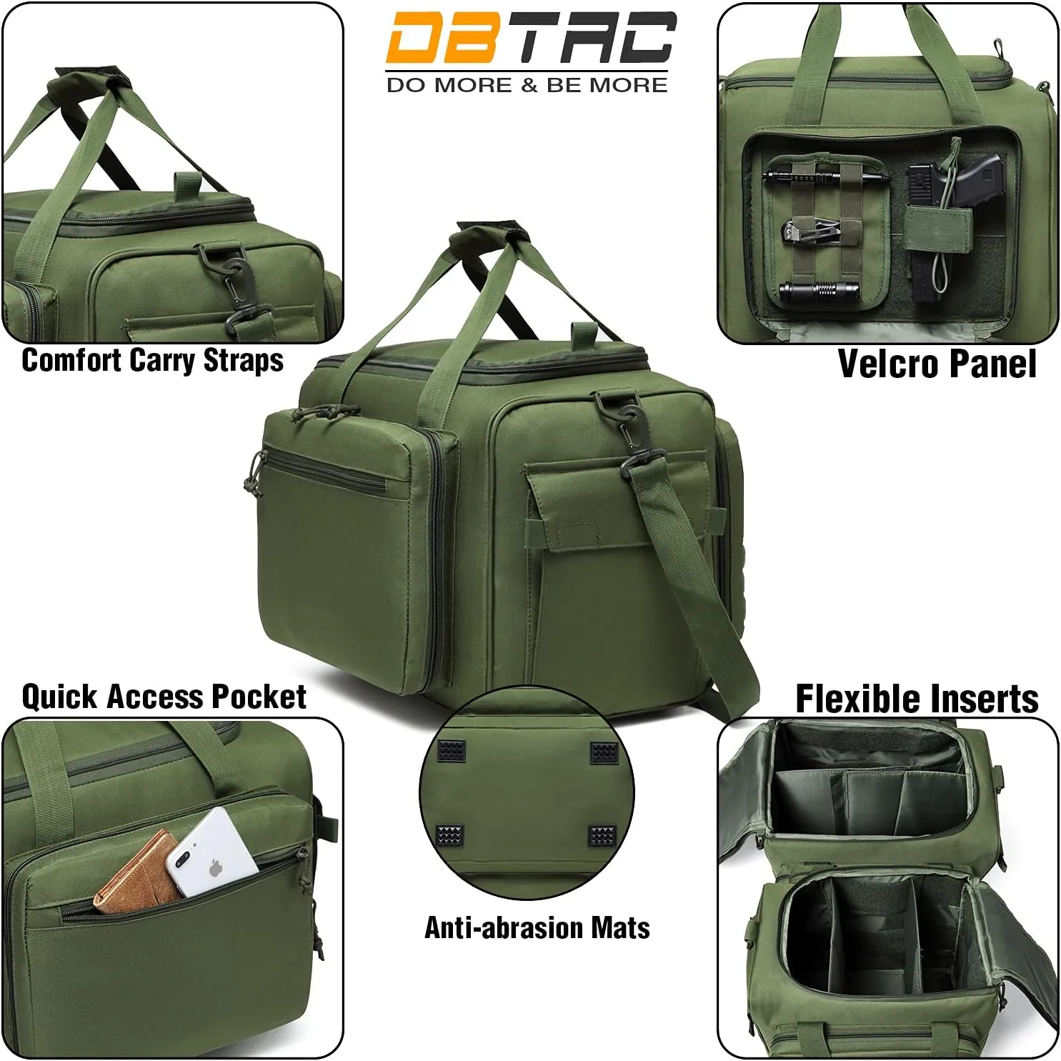 Gun Case Bag Large | Tactical 4  Pistol Bag Firearm Shooting Case with Lockable Zippers for Shooting Range Outdoor Hunting | 2x Removable Dividers Included