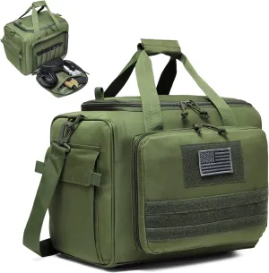 Gun Case Bag Large | Tactical 4  Pistol Bag Firearm Shooting Case with Lockable Zippers for Shooting Range Outdoor Hunting | 2x Removable Dividers Included