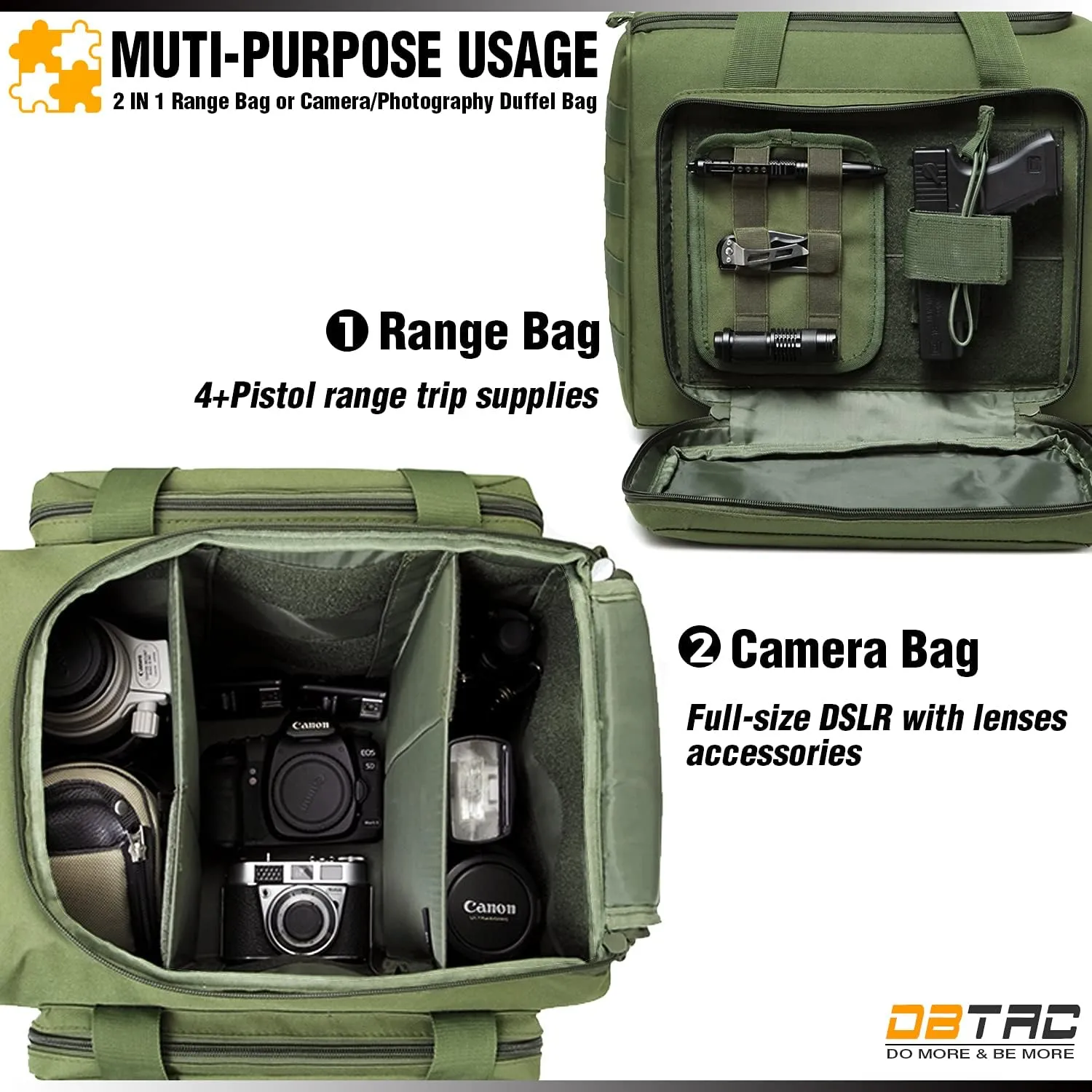 Gun Case Bag Large | Tactical 4  Pistol Bag Firearm Shooting Case with Lockable Zippers for Shooting Range Outdoor Hunting | 2x Removable Dividers Included