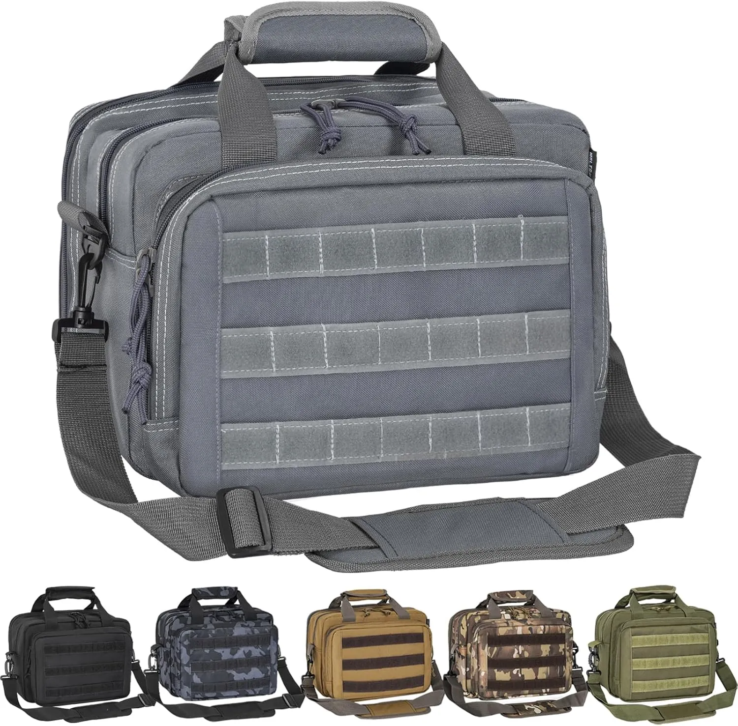 Gun Range Bag, Tactical 2 Pistol Bag for Handguns and Ammo, Firearm Shooting Case with Multi-Pockets, Duffle Bag for Shooting & Outdoor Hunting