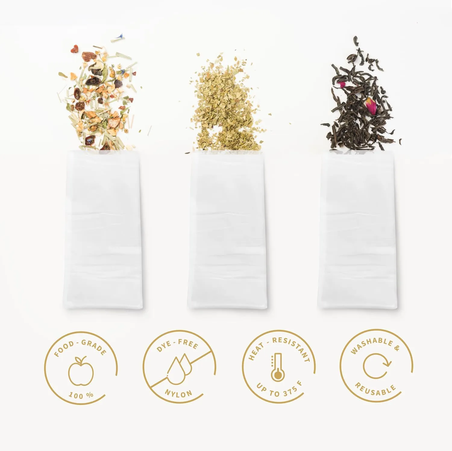 Gutenberg's 2x4.5 inch Tough Tea Micron Filter Bags 25-50 Packs | Nylon Filter Bags | All Micron Sizes (25, 25u Micron)
