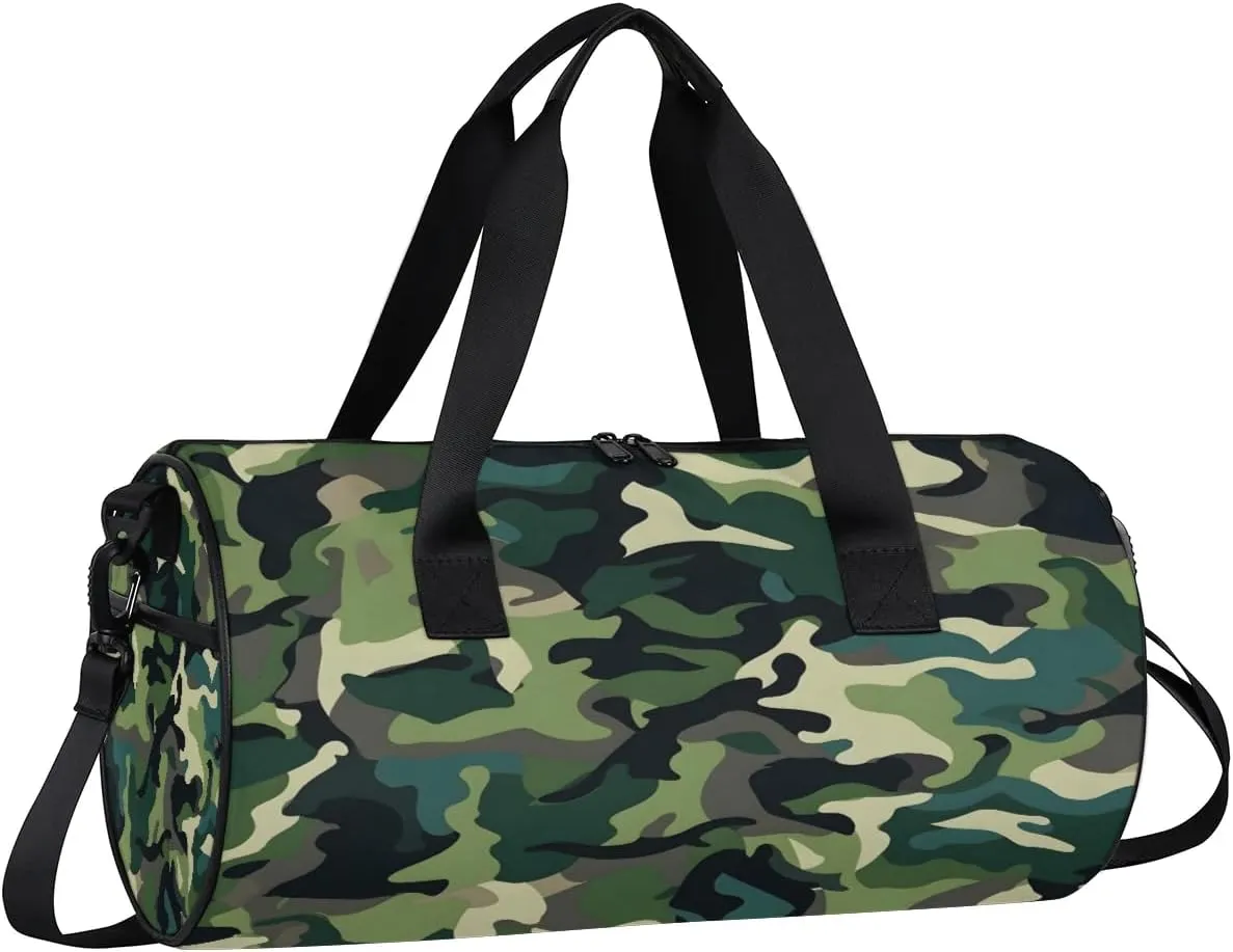 Gym Bags for Men Women Camouflage Color Sports Duffel Bags Carry On Travel Duffle Bag with Detachable Adjustable Shoulder Strap Overnight Weekender Bag