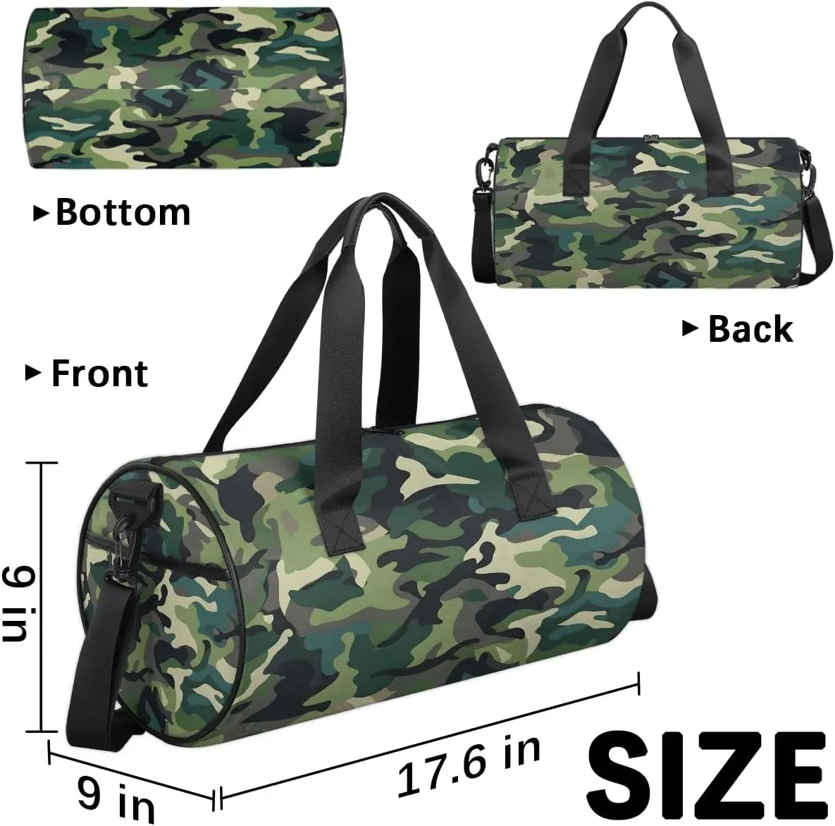 Gym Bags for Men Women Camouflage Color Sports Duffel Bags Carry On Travel Duffle Bag with Detachable Adjustable Shoulder Strap Overnight Weekender Bag