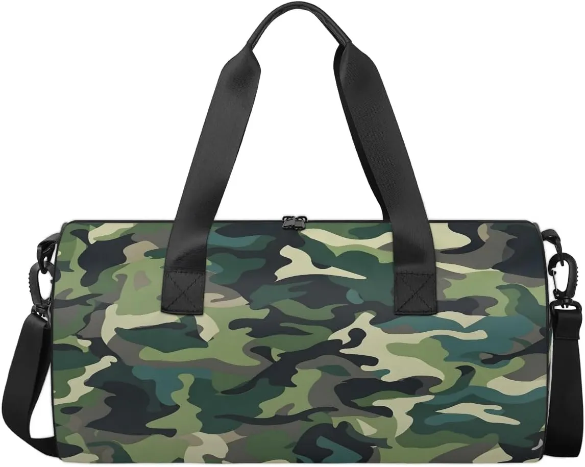Gym Bags for Men Women Camouflage Color Sports Duffel Bags Carry On Travel Duffle Bag with Detachable Adjustable Shoulder Strap Overnight Weekender Bag