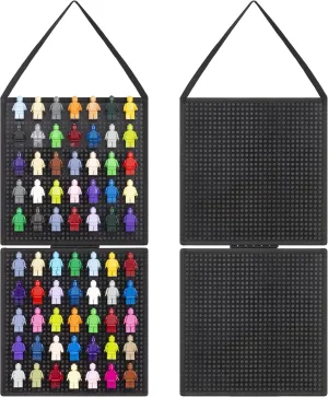 Hanging Mini Figures Display Case Action Figures Block Removable Case Toy Mini Figure Storage (Without Mini Figures) Black