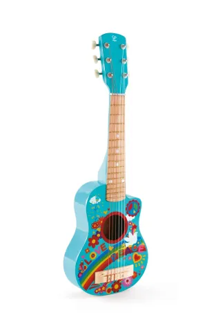 Hape Kid's Flower Power First Musical Guitar| 26 Inch Musical Instrument with Vibrant Sound and Tunable Nylon Strings