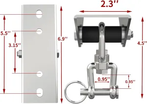 Heavy Bag Hanger, Punching Bag Hook Hangers Brackets With Custom silent nylon bushing 360° Rotation Wood Beam Holder Body Weight Strength Training Systems, Aerial Yoga Swing &Hammock,Resistance Band