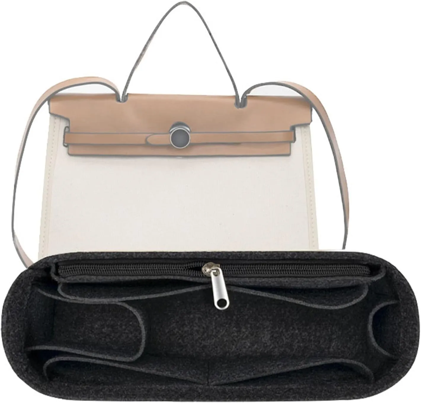 Hermes Birkin 31 Purse Organizer - Felt Insert Bag Organizer for Women - Black