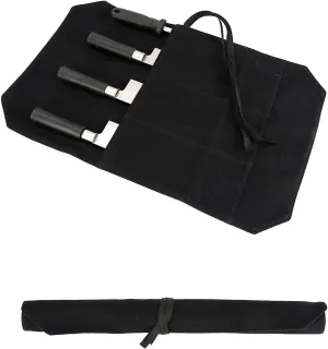 HERSENT Chef's Knife Roll Bag,Portable Travel Chef Knife Case Carrier Storage Bag with 4 Slots Best Gift for Pro Chef or Culinary Enthusiasts Men Women