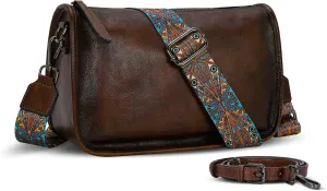 HESHE Crossbody Bag for Women Leather Hobo Purse Trendy Lightweight Boho Shoulder Bag with Two Straps Designer Cross Body Bag
