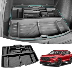 Hidden Trunk Organizer Compatible with 2023 2024 2025 Honda CR-V EX EX-L LX, Touring, Turbo, Anti-Theft Car Storage Solution for CRV, Under Cargo Floor Spare Tire Privacy Storage Box