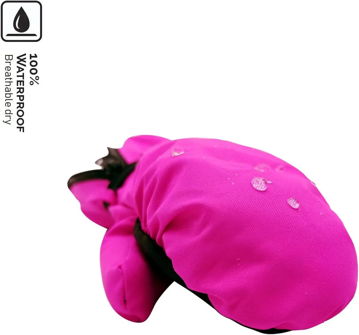 HIGHCAMP Kids Long Cuff Winter Snow Ski Mitten with Zipper Waterproof Gloves for Toddler Boys Girls