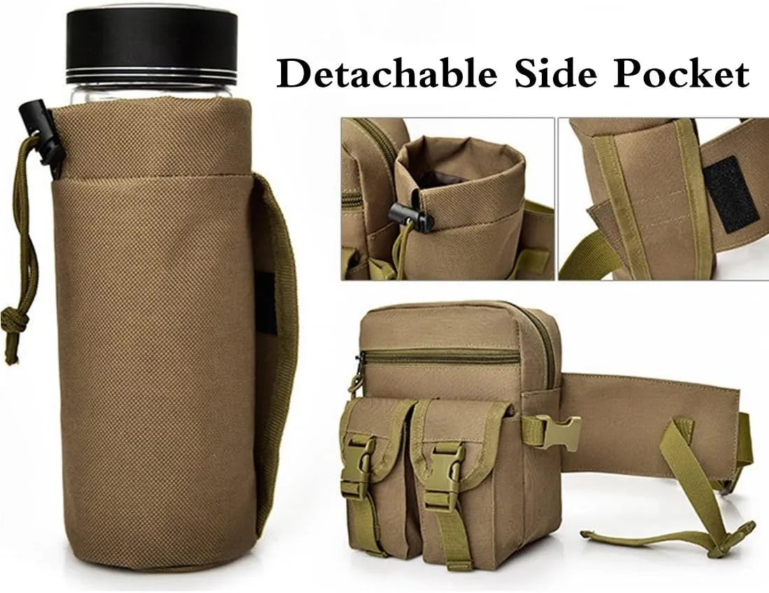 Hiking Waist Fanny Pack With Water Bottle Holder Running Waist Hip Belt Bag Motorcycle Bike Pouch Shoulder Bag