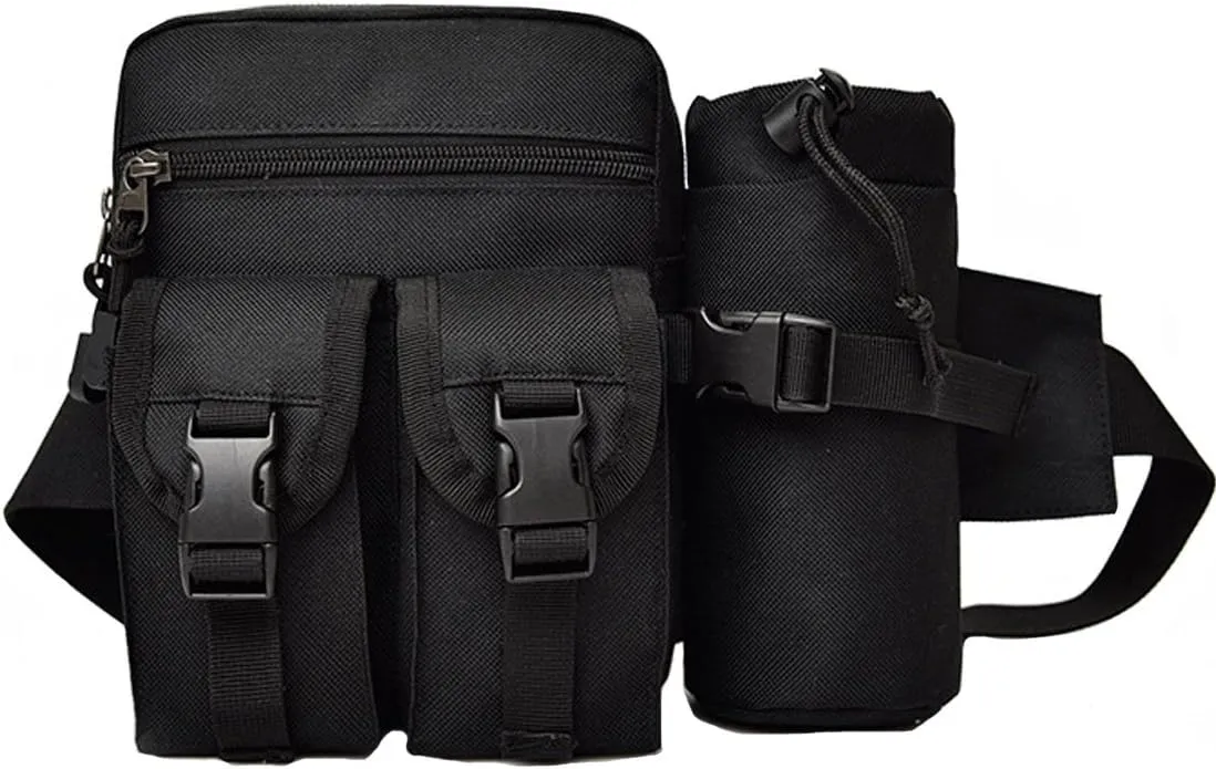 Hiking Waist Fanny Pack With Water Bottle Holder Running Waist Hip Belt Bag Motorcycle Bike Pouch Shoulder Bag