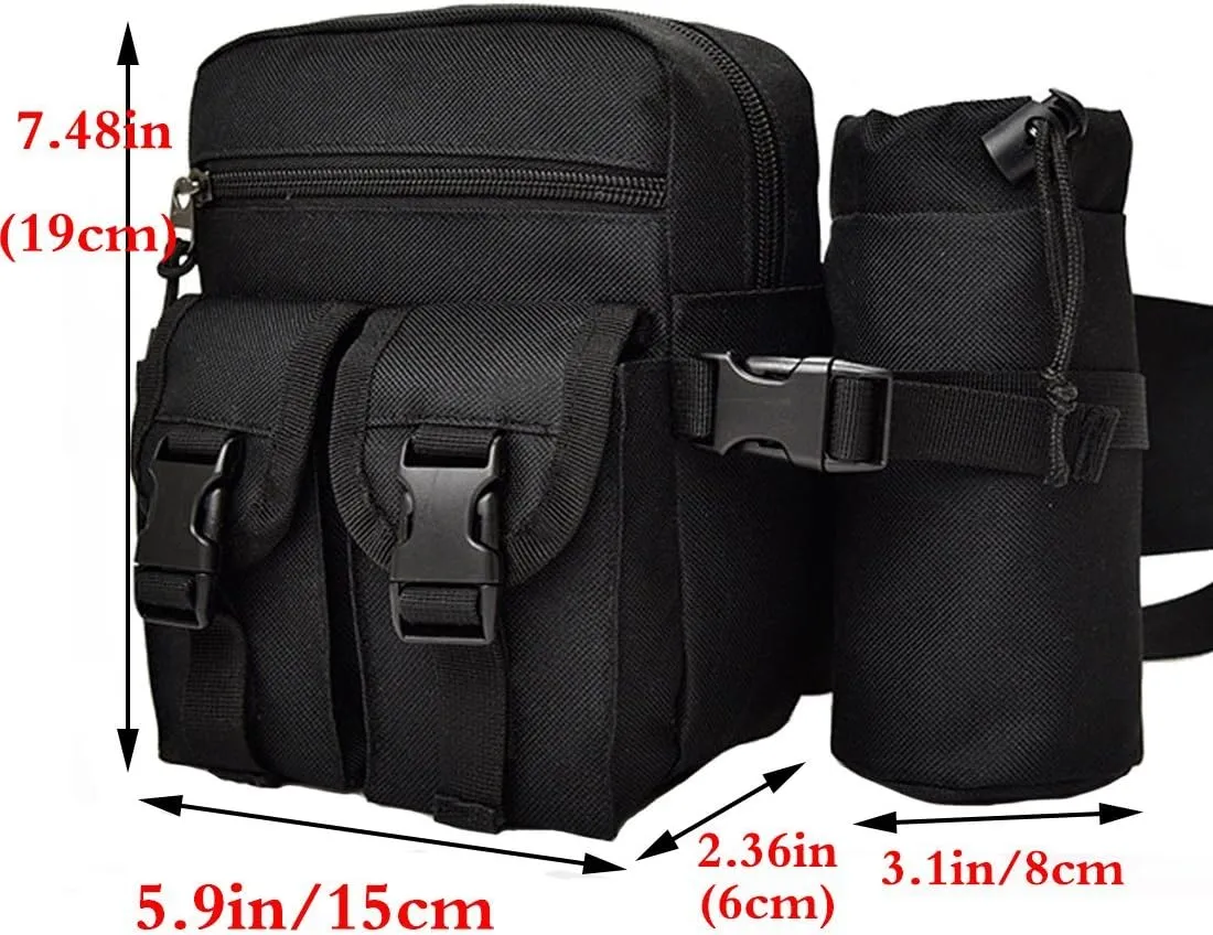 Hiking Waist Fanny Pack With Water Bottle Holder Running Waist Hip Belt Bag Motorcycle Bike Pouch Shoulder Bag