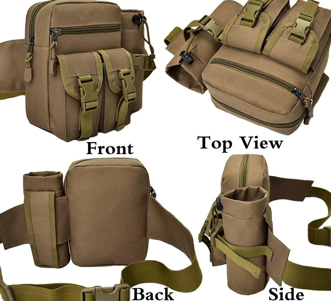 Hiking Waist Fanny Pack With Water Bottle Holder Running Waist Hip Belt Bag Motorcycle Bike Pouch Shoulder Bag