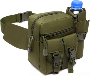 Hiking Waist Fanny Pack With Water Bottle Holder Running Waist Hip Belt Bag Motorcycle Bike Pouch Shoulder Bag