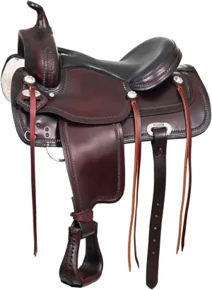 HILASON Western Draft Horse Trail Pleasure American Leather Saddle | Horse Saddle | Western Saddle | Draft Horse Saddle | Saddle for Horses | Horse Leather Saddle