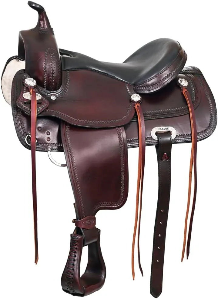 HILASON Western Draft Horse Trail Pleasure American Leather Saddle | Horse Saddle | Western Saddle | Draft Horse Saddle | Saddle for Horses | Horse Leather Saddle