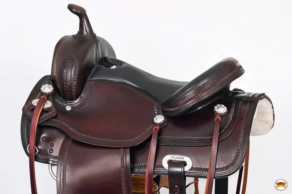 HILASON Western Draft Horse Trail Pleasure American Leather Saddle | Horse Saddle | Western Saddle | Draft Horse Saddle | Saddle for Horses | Horse Leather Saddle