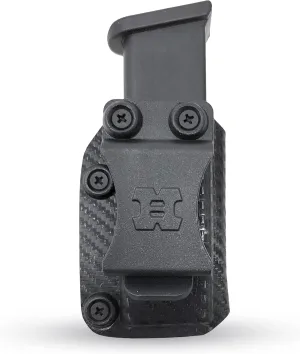 Houston Gun Holsters IWB OWB Kydex Magazine Pouch Case by | Concealment Tactical Multi Use Holster Belt Loop for Pistol Inside The Waistband Fits Single Mag Double Stack 43 / 43X 9 mm