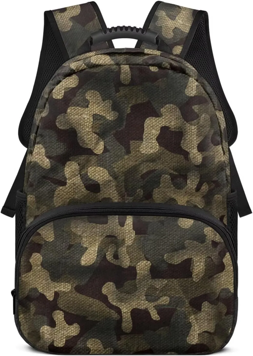 HUGS IDEA Camouflage Print Backpack for Teen Boys Water-Resistant School Bags Multi-Compartment Rucksack for Elementary Middle Students 17 Inch Kids Bookbag for Hiking Caamping Travel